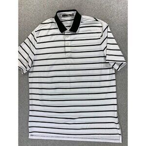 RLX Wicking Striped‎ Short Sleeve Golf Polo Shirt (Men's Large) White/Black